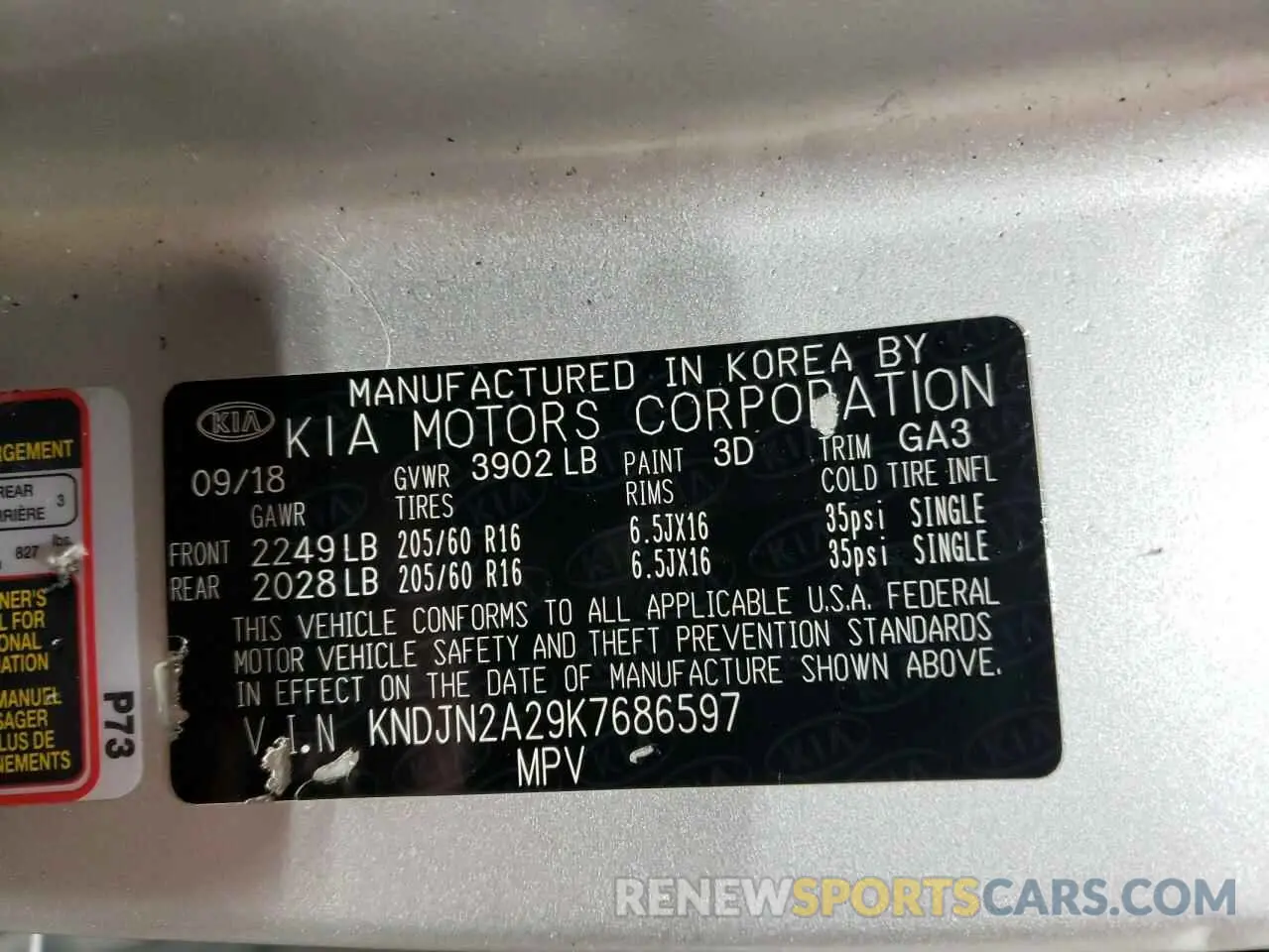 13 Photograph of a damaged car KNDJN2A29K7686597 KIA SOUL 2019