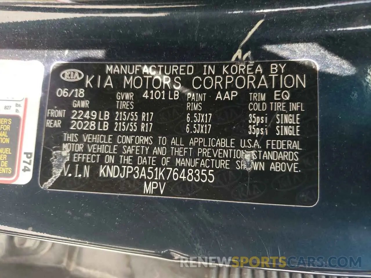 13 Фотография поврежденного автомобиля KNDJP3A51K7648355 KIA SOUL 2019