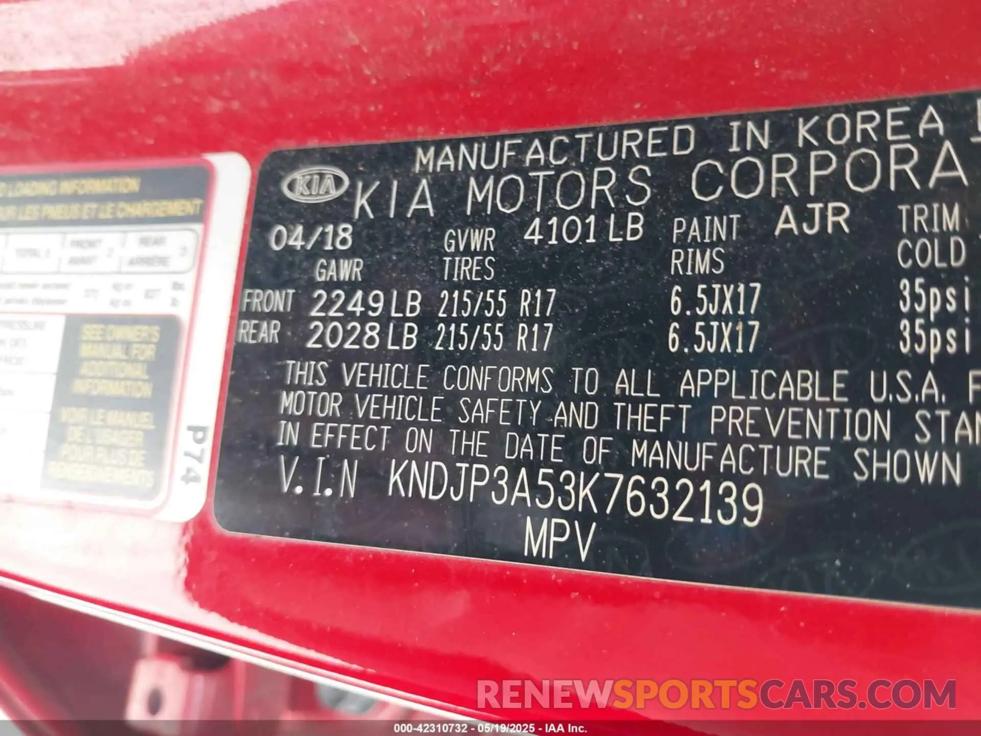 9 Photograph of a damaged car KNDJP3A53K7632139 KIA SOUL 2019