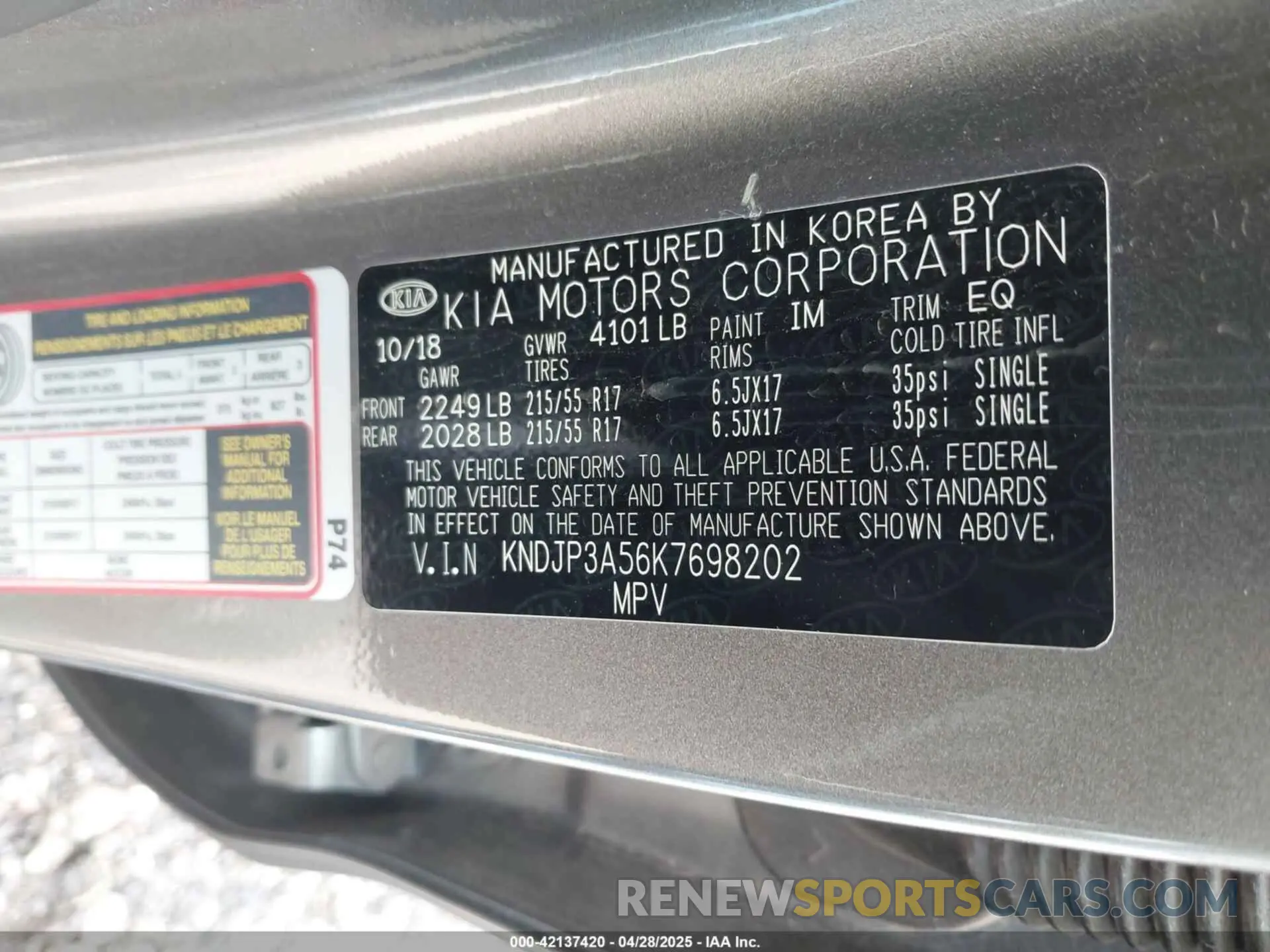 9 Photograph of a damaged car KNDJP3A56K7698202 KIA SOUL 2019