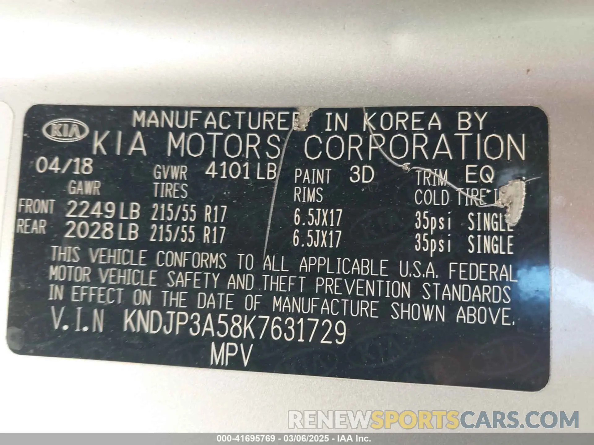 9 Photograph of a damaged car KNDJP3A58K7631729 KIA SOUL 2019