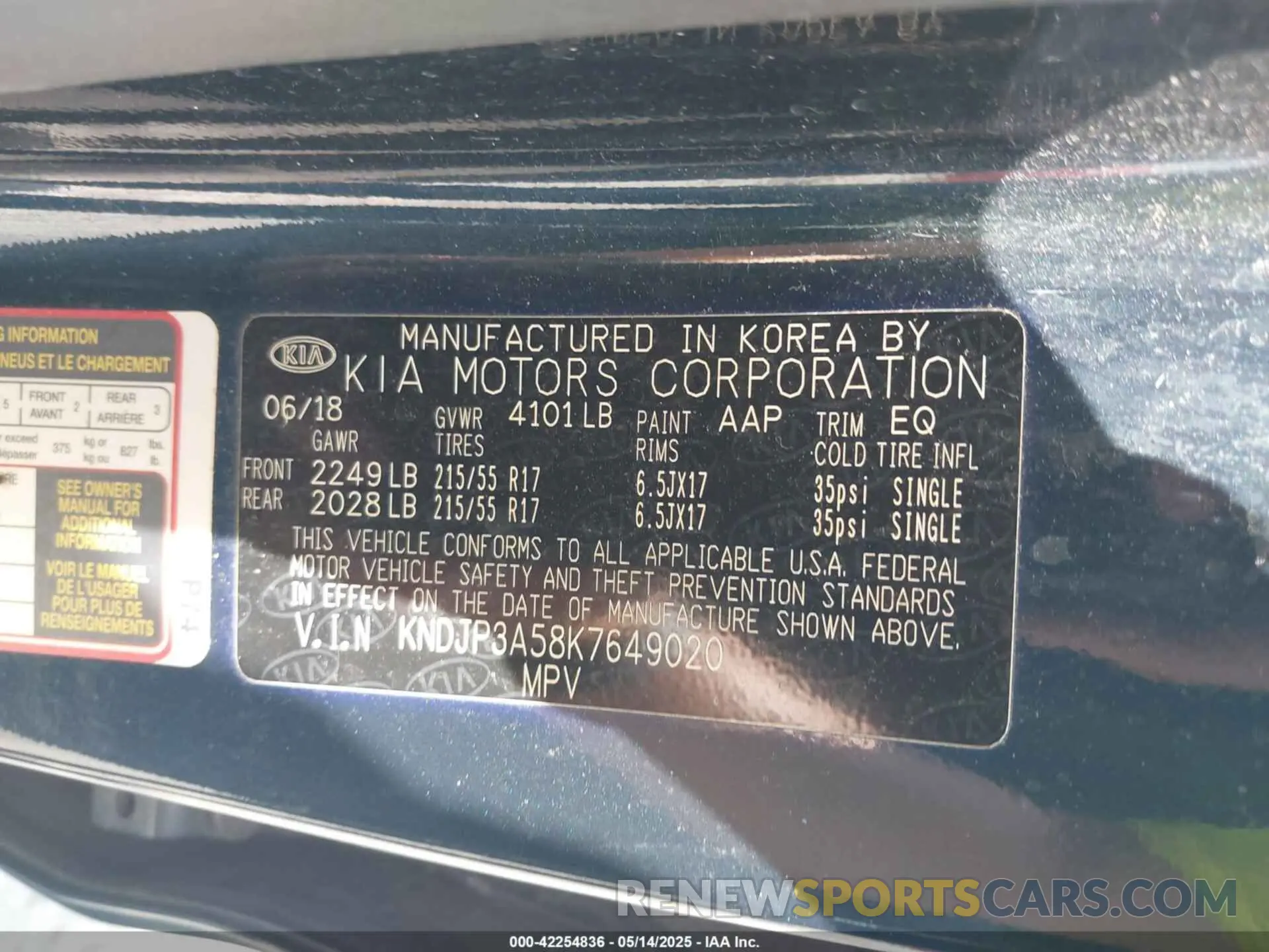 9 Photograph of a damaged car KNDJP3A58K7649020 KIA SOUL 2019