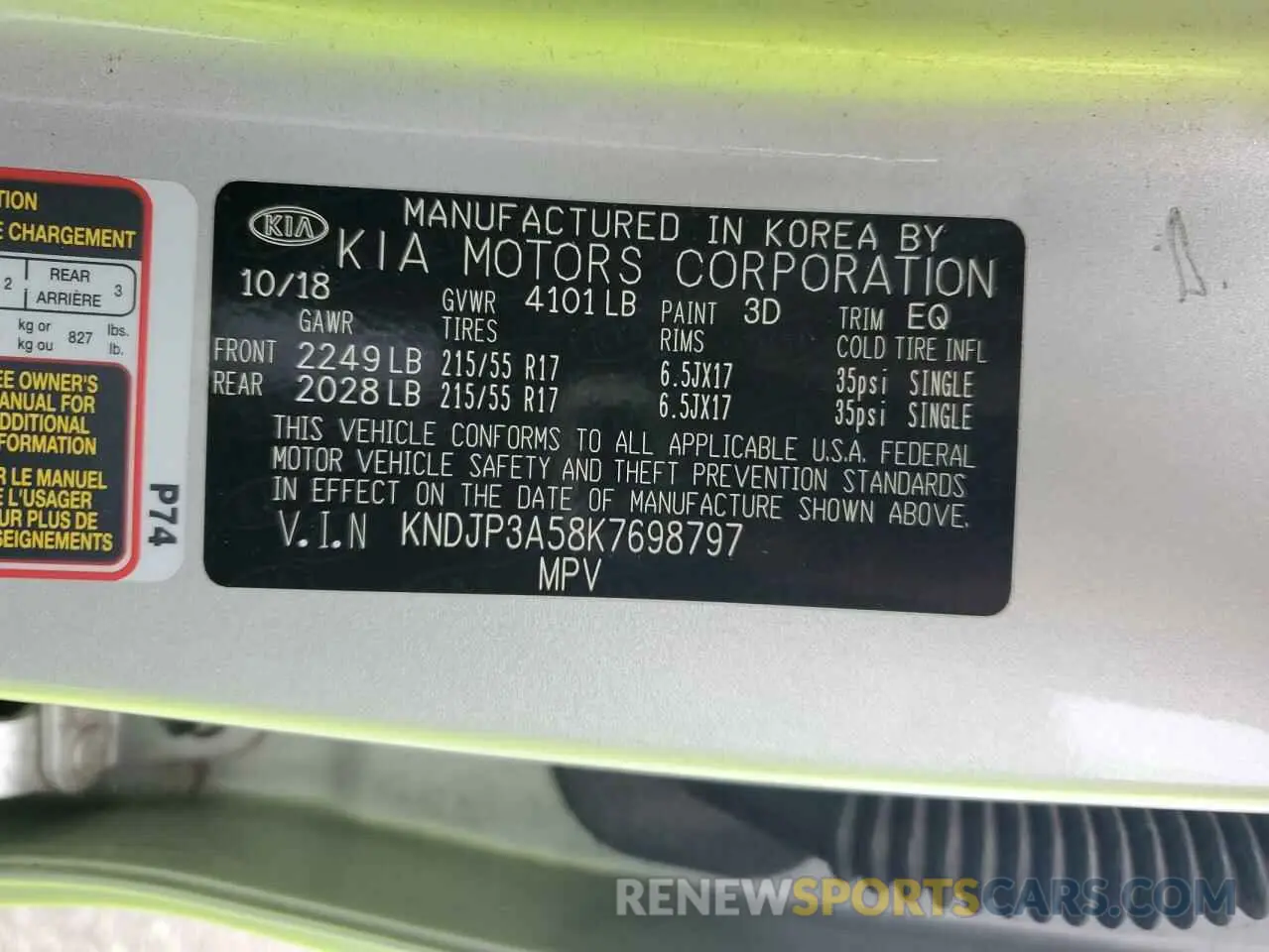 13 Фотография поврежденного автомобиля KNDJP3A58K7698797 KIA SOUL 2019