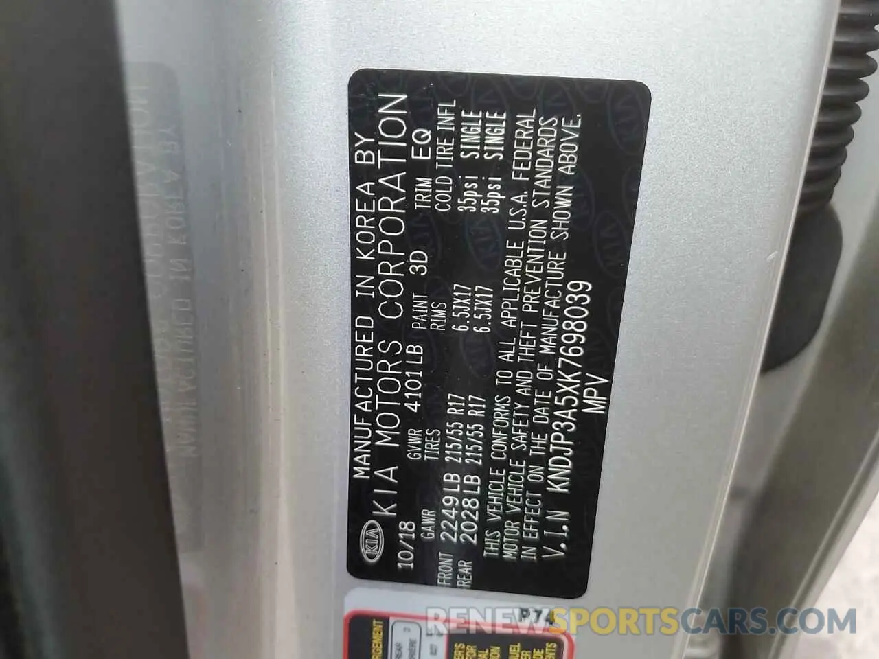 12 Photograph of a damaged car KNDJP3A5XK7698039 KIA SOUL 2019