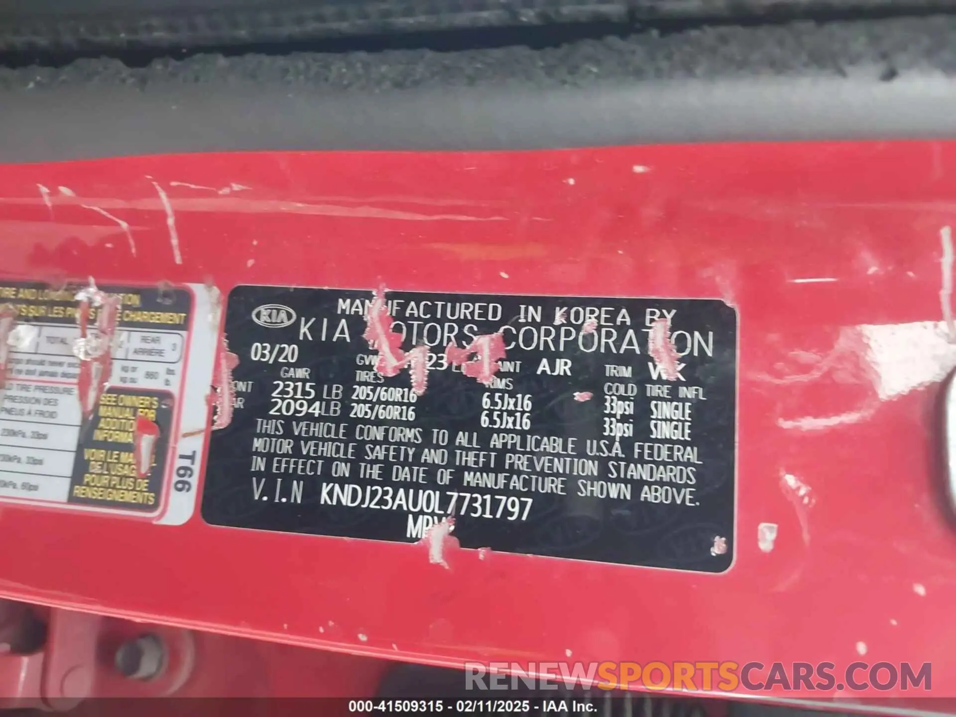 9 Фотография поврежденного автомобиля KNDJ23AU0L7731797 KIA SOUL 2020