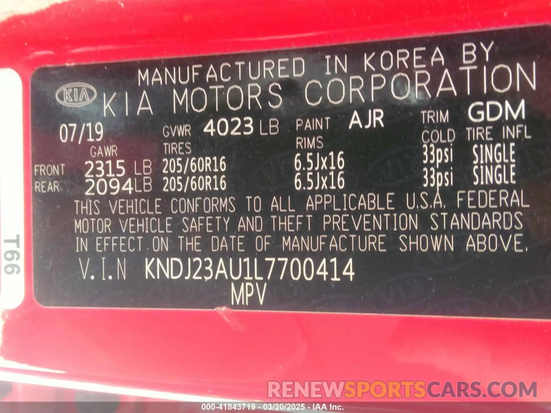 9 Фотография поврежденного автомобиля KNDJ23AU1L7700414 KIA SOUL 2020