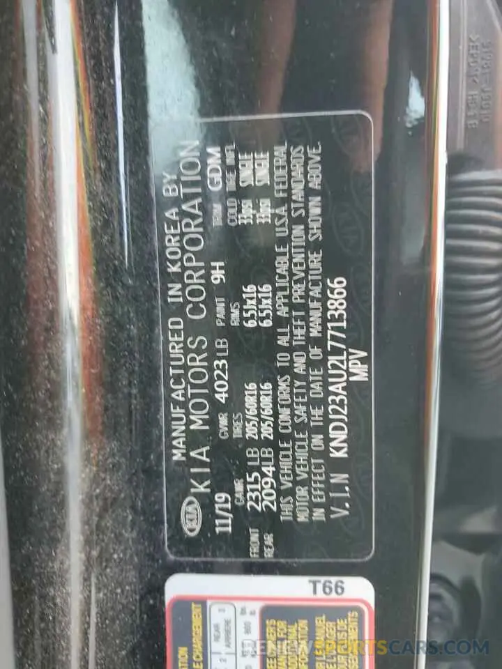 14 Photograph of a damaged car KNDJ23AU2L7713866 KIA SOUL 2020