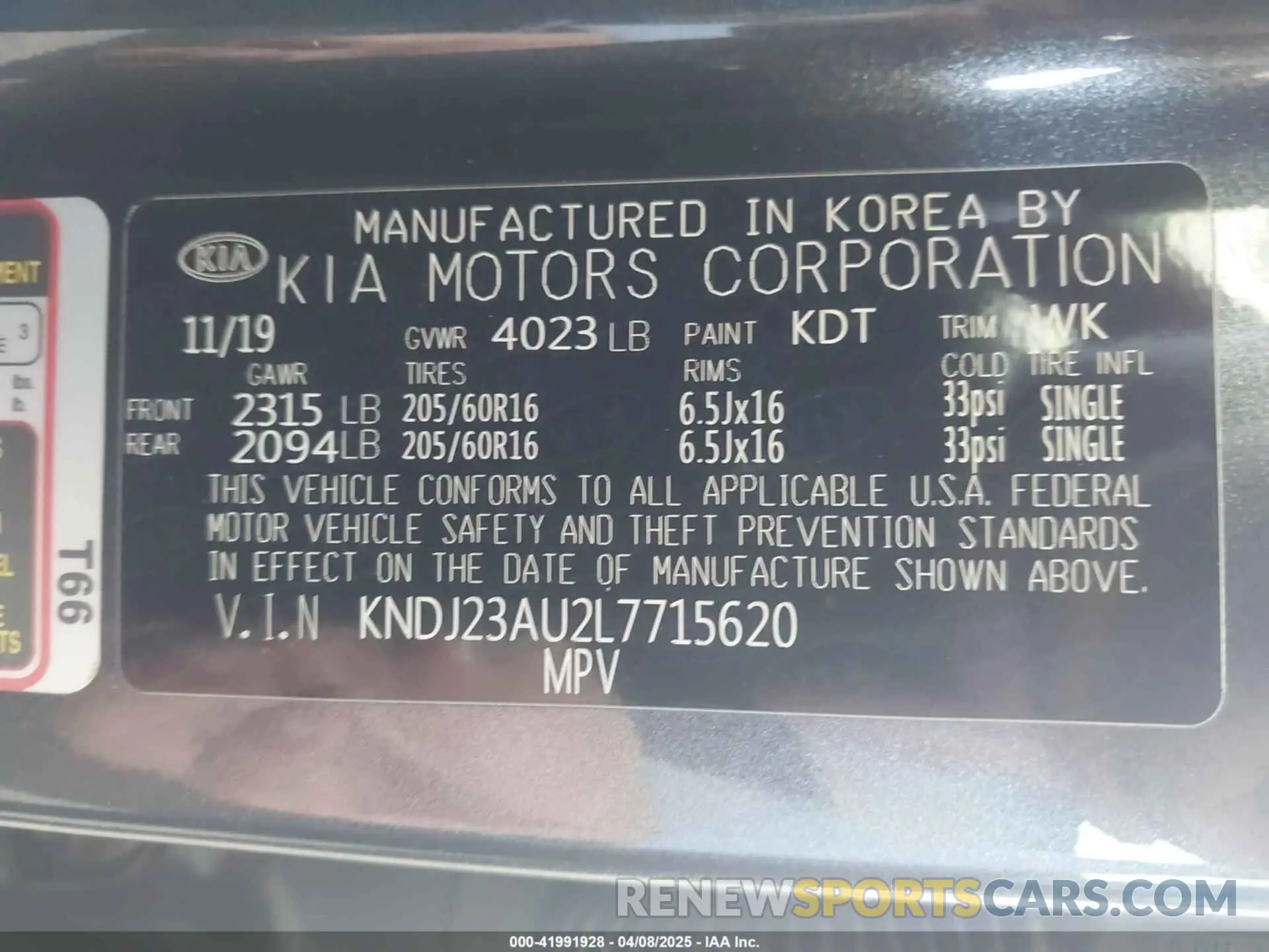 9 Photograph of a damaged car KNDJ23AU2L7715620 KIA SOUL 2020