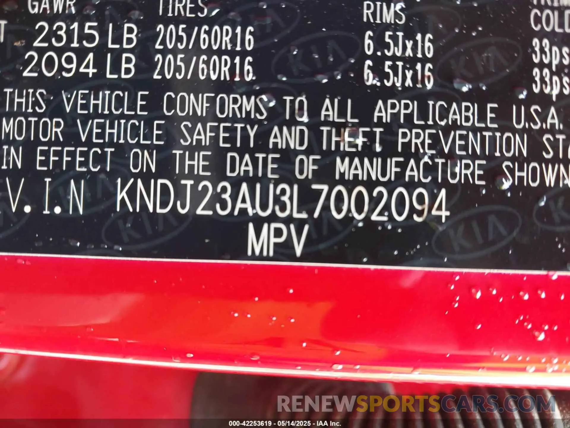 9 Photograph of a damaged car KNDJ23AU3L7002094 KIA SOUL 2020