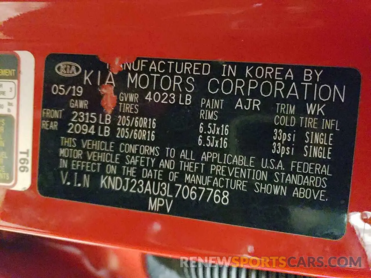 12 Photograph of a damaged car KNDJ23AU3L7067768 KIA SOUL 2020