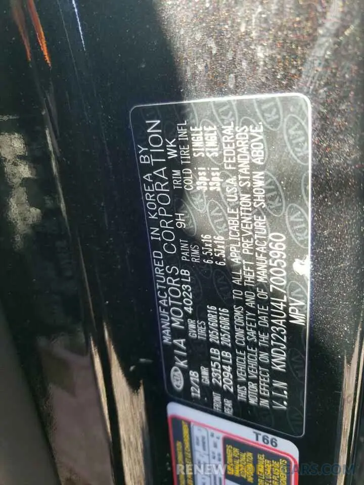 12 Photograph of a damaged car KNDJ23AU4L7005960 KIA SOUL 2020