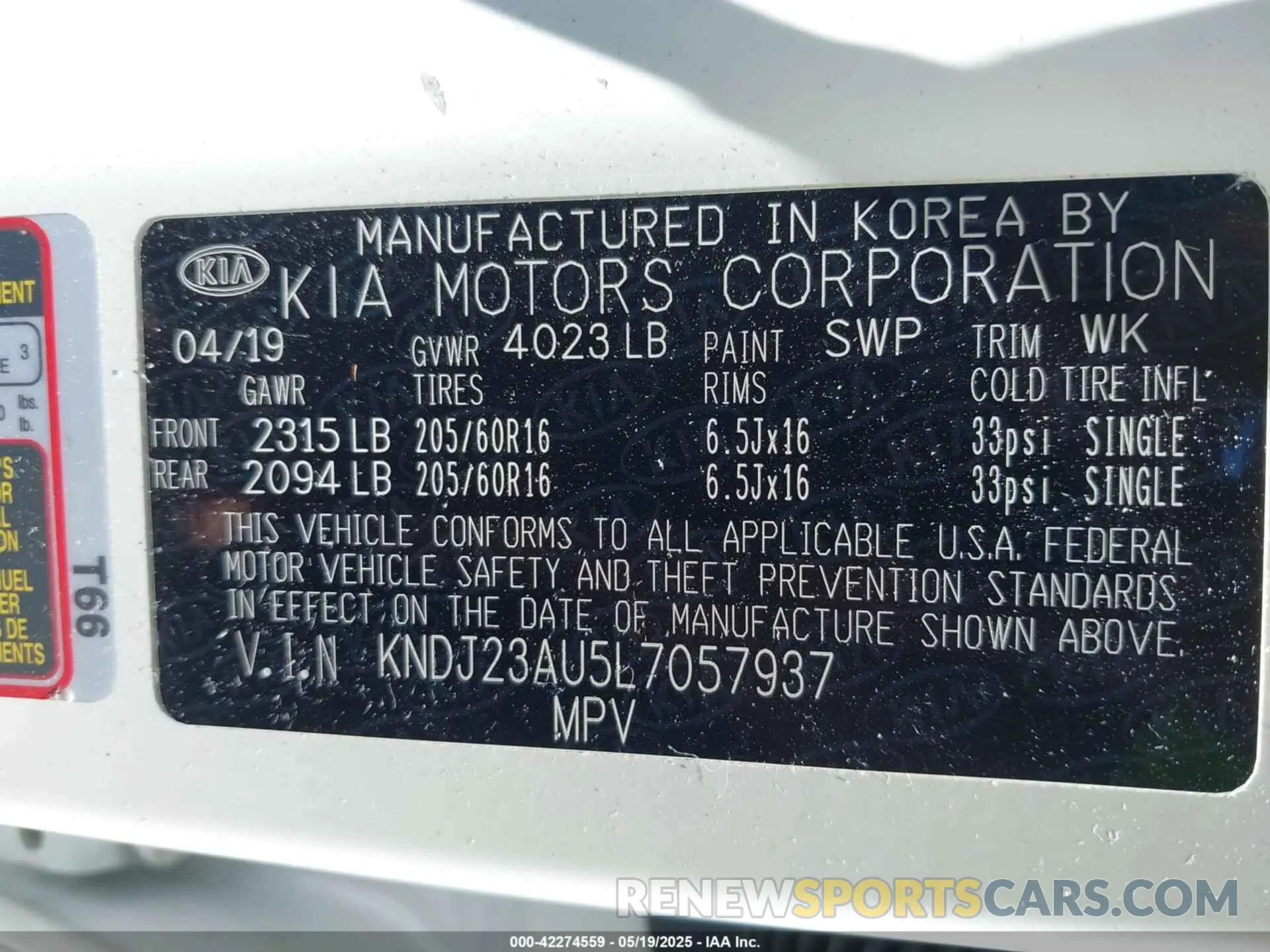 9 Photograph of a damaged car KNDJ23AU5L7057937 KIA SOUL 2020