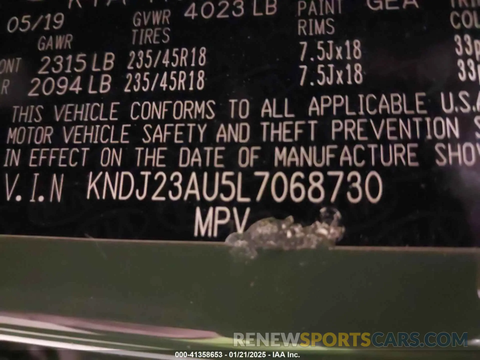 9 Photograph of a damaged car KNDJ23AU5L7068730 KIA SOUL 2020