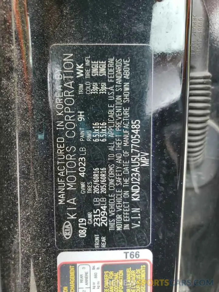 12 Photograph of a damaged car KNDJ23AU5L7705485 KIA SOUL 2020