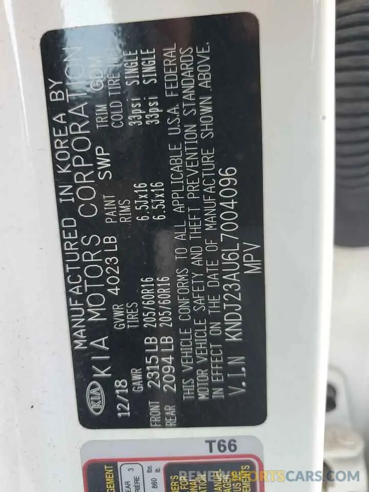 14 Photograph of a damaged car KNDJ23AU6L7004096 KIA SOUL 2020
