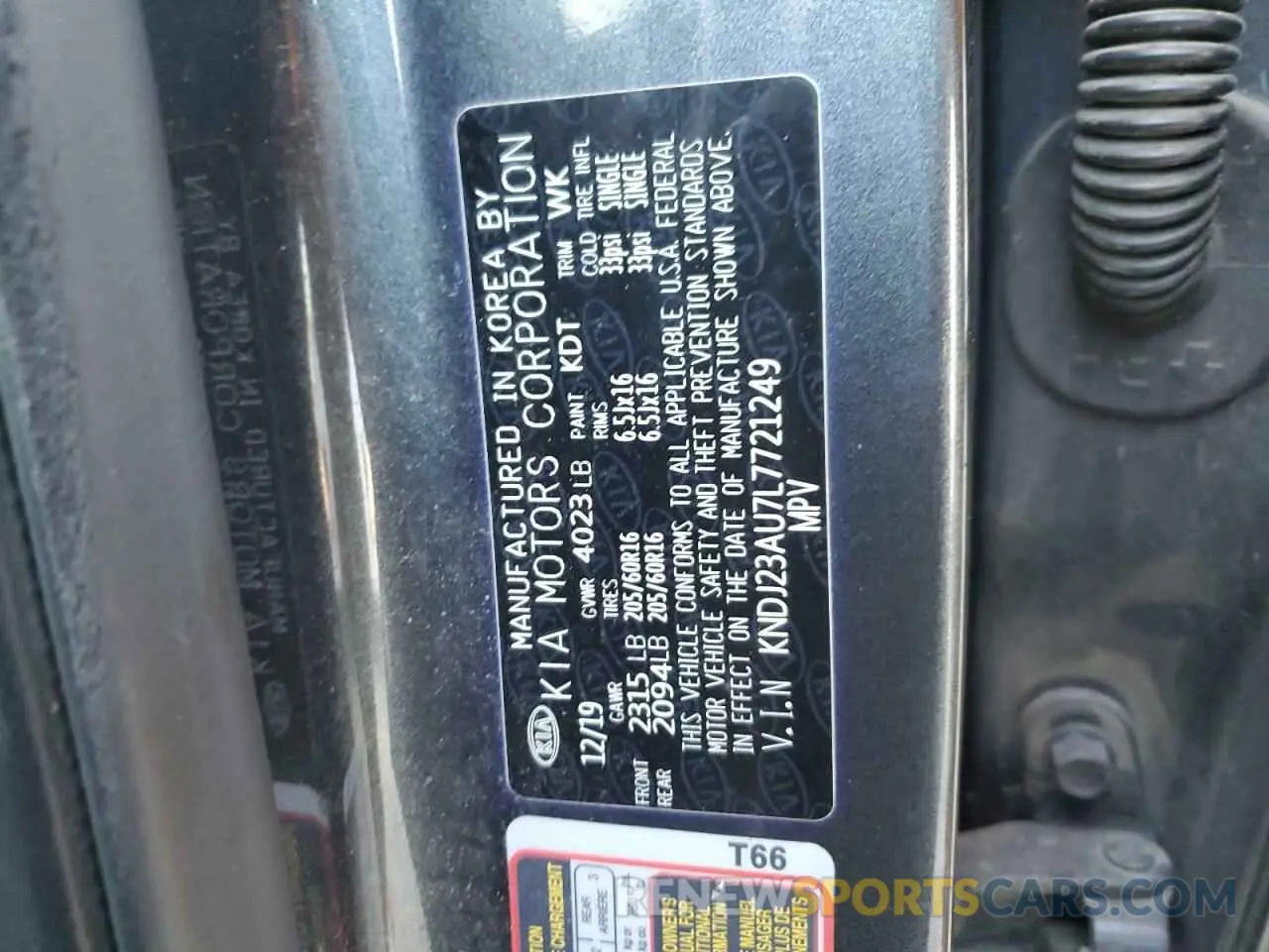 12 Photograph of a damaged car KNDJ23AU7L7721249 KIA SOUL 2020