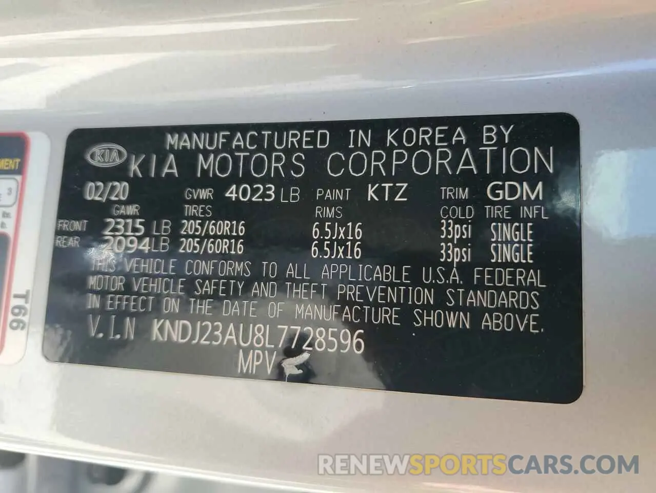 12 Photograph of a damaged car KNDJ23AU8L7728596 KIA SOUL 2020