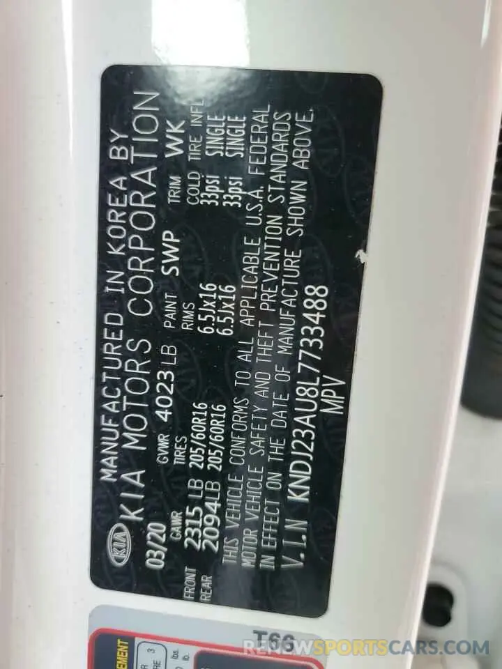 13 Photograph of a damaged car KNDJ23AU8L7733488 KIA SOUL 2020