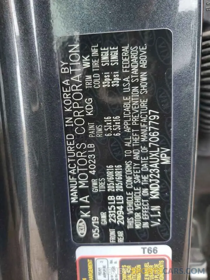 12 Photograph of a damaged car KNDJ23AUXL7067797 KIA SOUL 2020