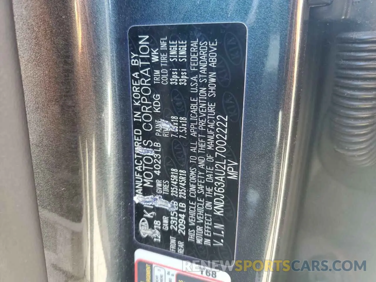 13 Photograph of a damaged car KNDJ63AU2L7002222 KIA SOUL 2020
