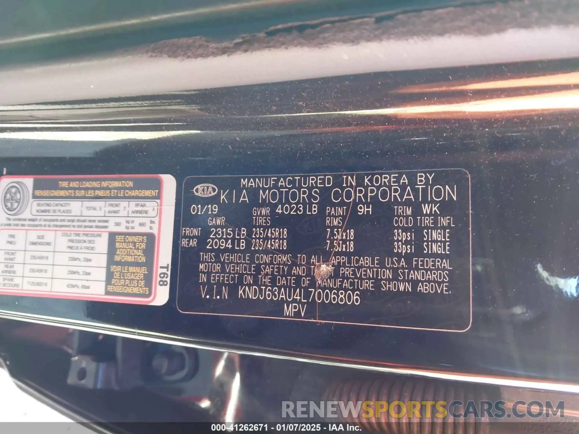 9 Photograph of a damaged car KNDJ63AU4L7006806 KIA SOUL 2020