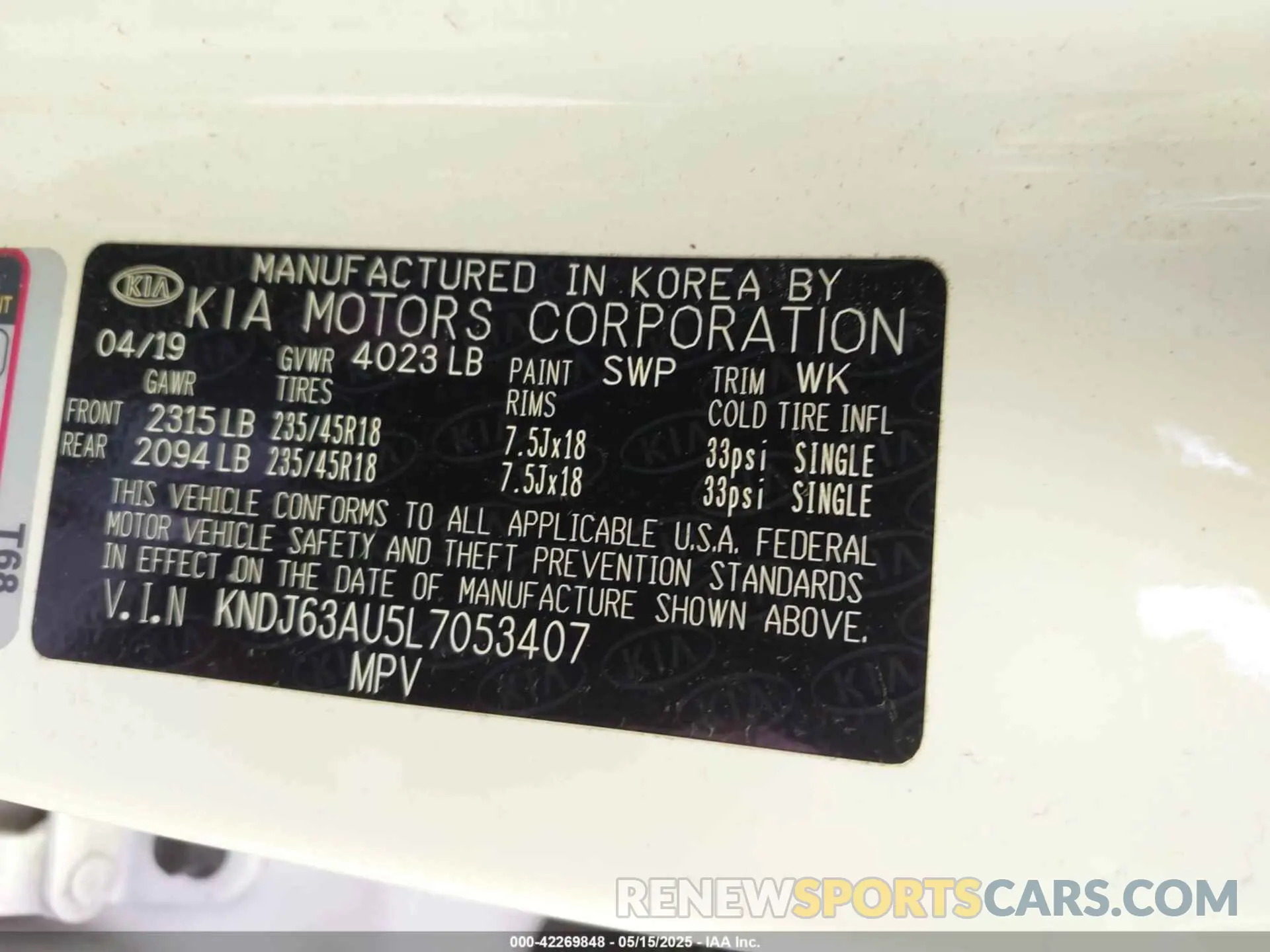 9 Фотография поврежденного автомобиля KNDJ63AU5L7053407 KIA SOUL 2020