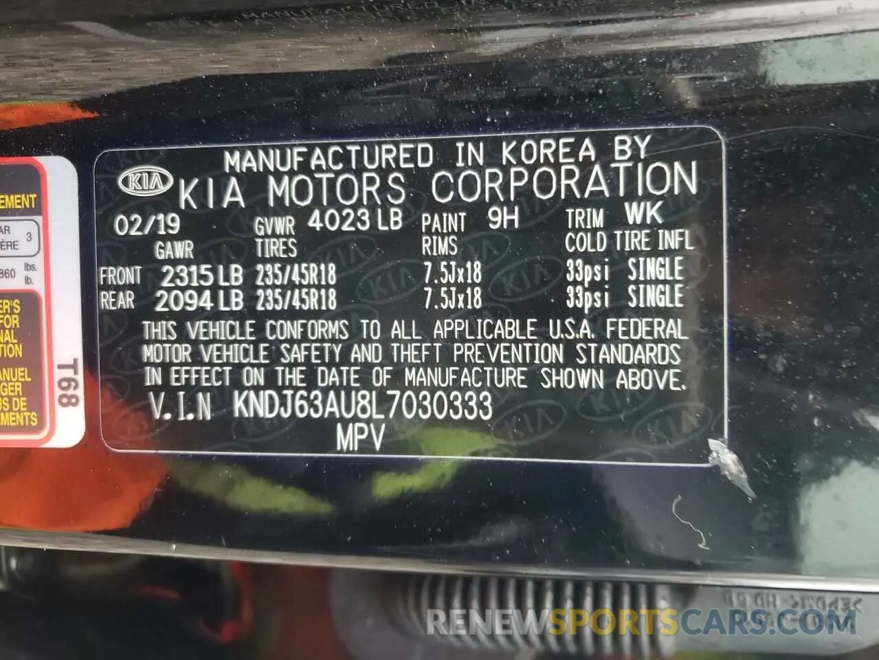 14 Photograph of a damaged car KNDJ63AU8L7030333 KIA SOUL 2020