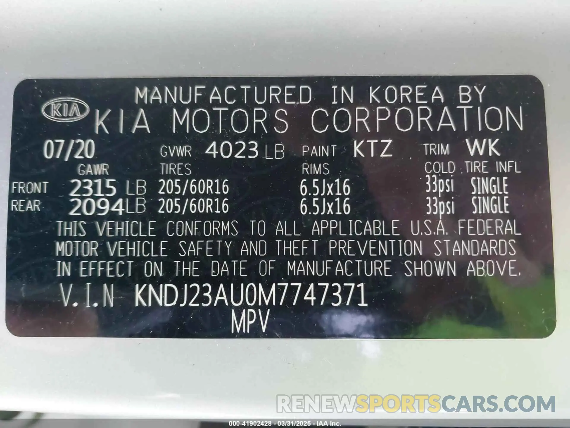 9 Photograph of a damaged car KNDJ23AU0M7747371 KIA SOUL 2021