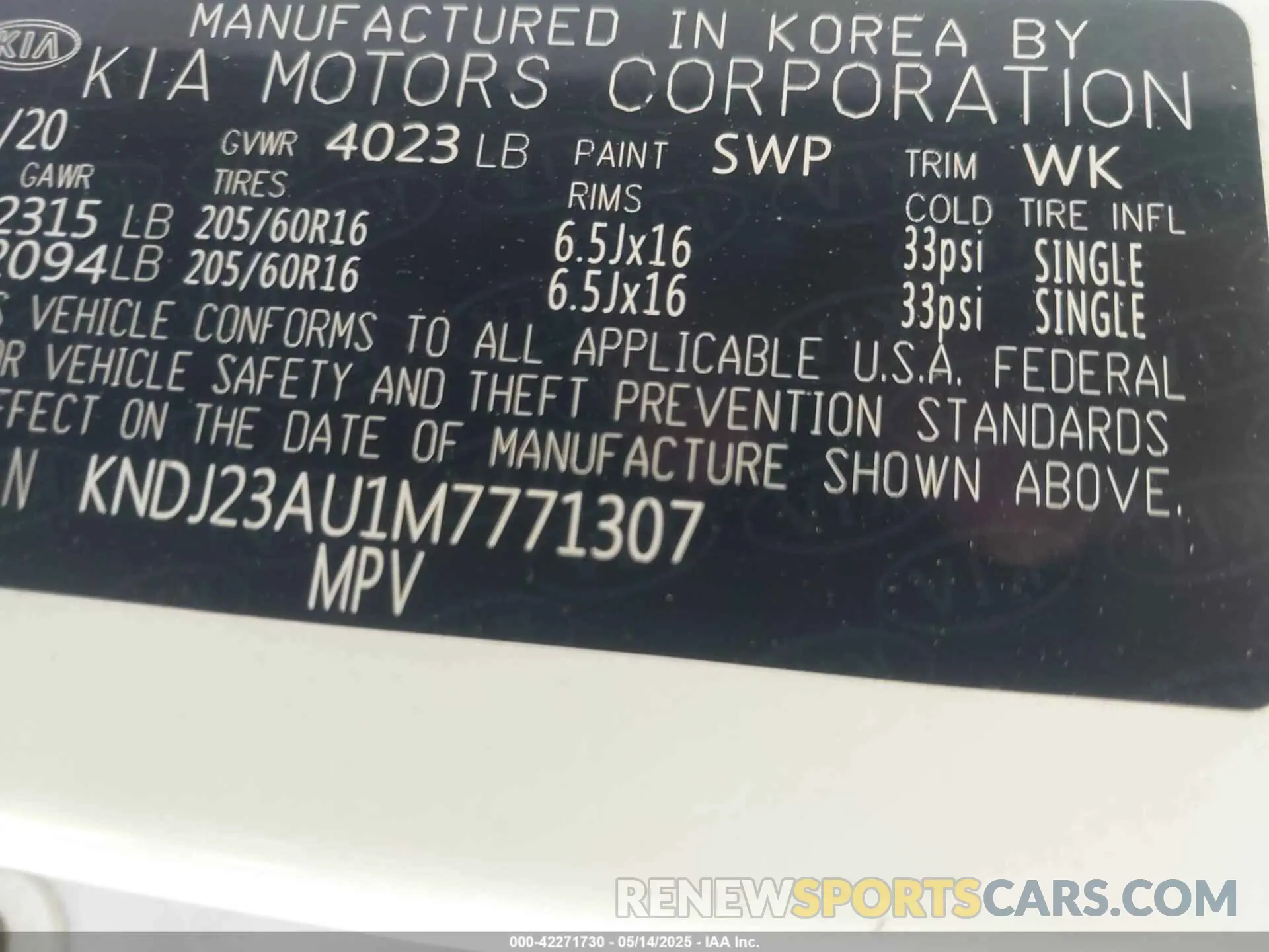 9 Photograph of a damaged car KNDJ23AU1M7771307 KIA SOUL 2021