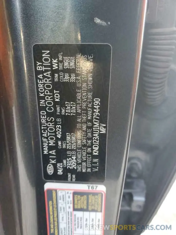12 Photograph of a damaged car KNDJ23AU1M7794490 KIA SOUL 2021