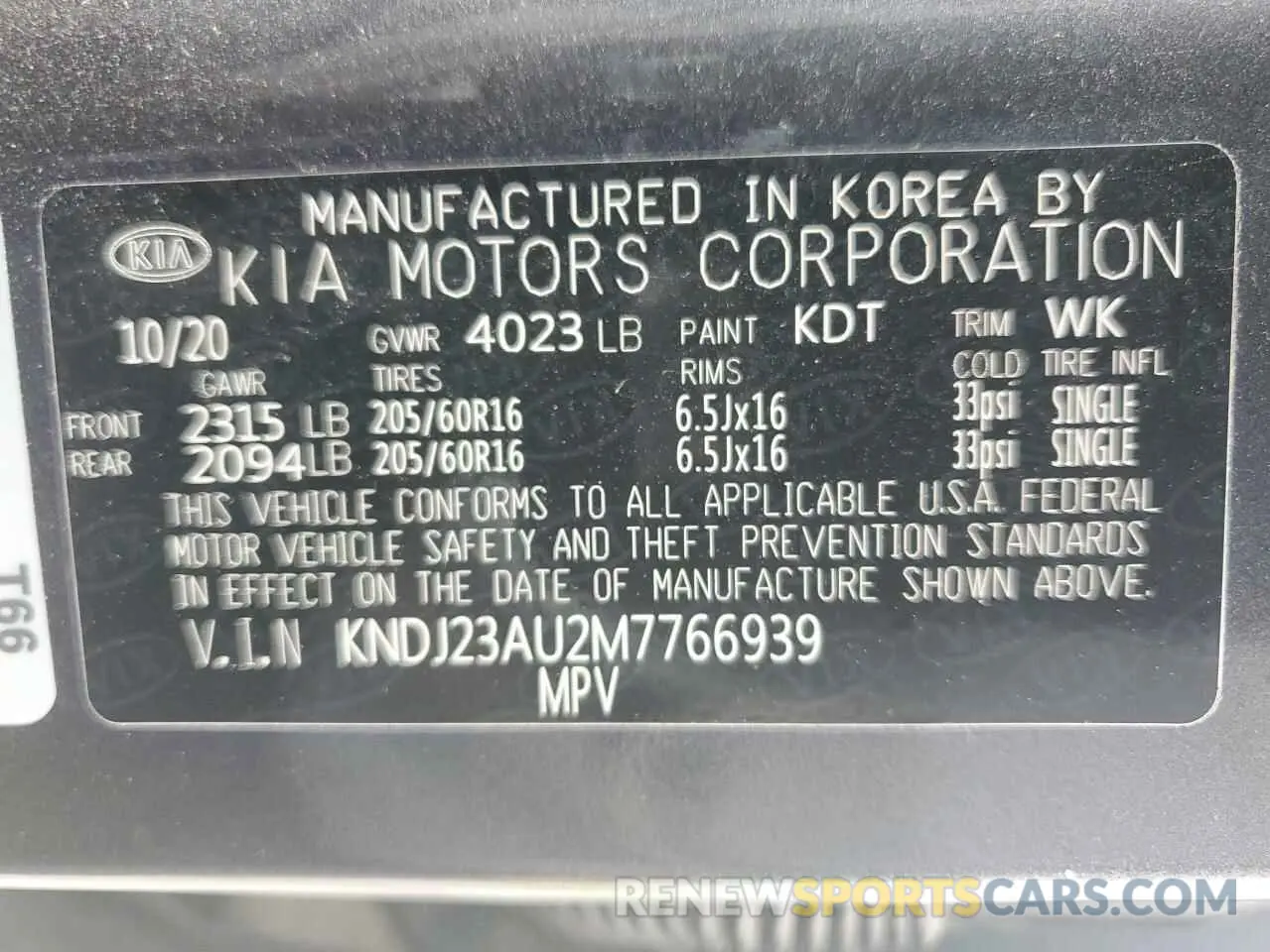 14 Photograph of a damaged car KNDJ23AU2M7766939 KIA SOUL 2021