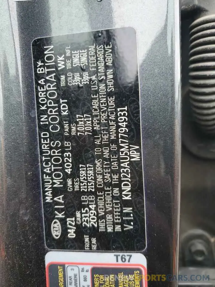 14 Photograph of a damaged car KNDJ23AU5M7794931 KIA SOUL 2021