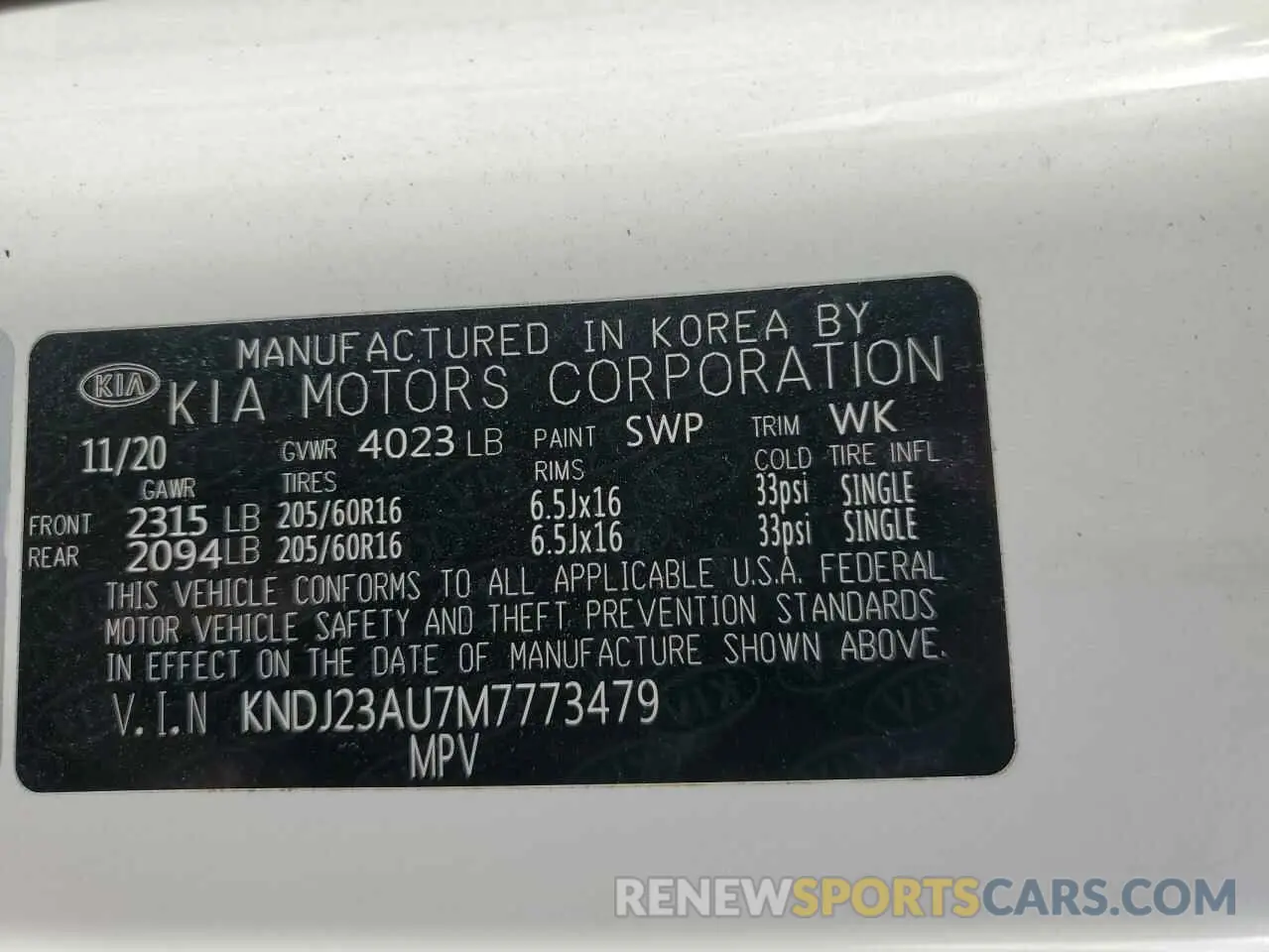 12 Photograph of a damaged car KNDJ23AU7M7773479 KIA SOUL 2021