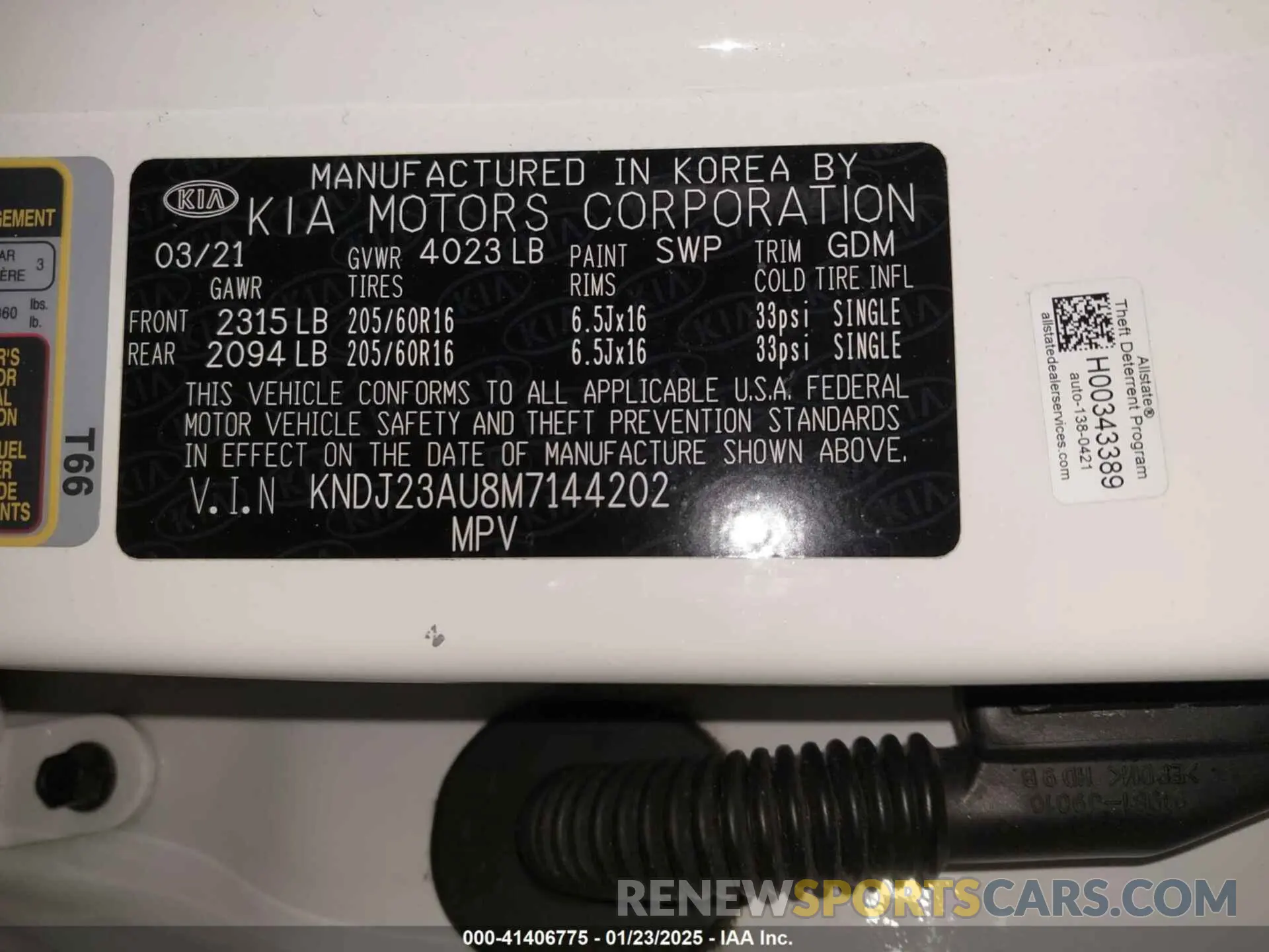 9 Фотография поврежденного автомобиля KNDJ23AU8M7144202 KIA SOUL 2021