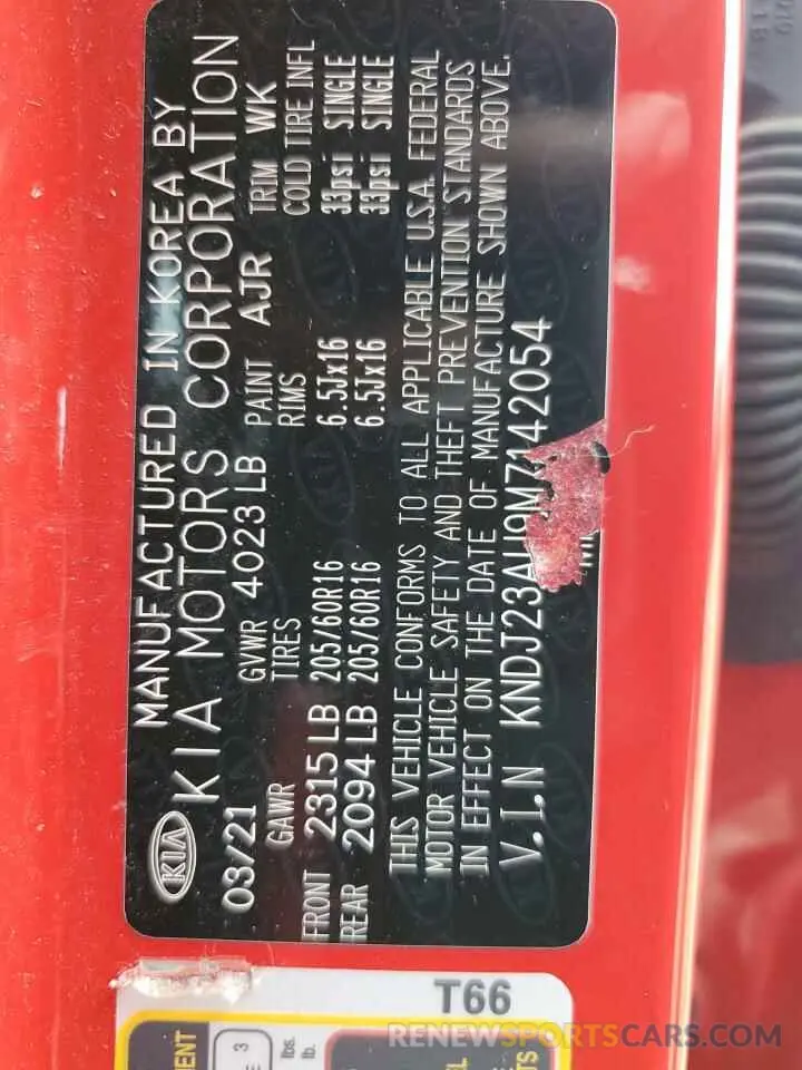 13 Photograph of a damaged car KNDJ23AU9M7142054 KIA SOUL 2021