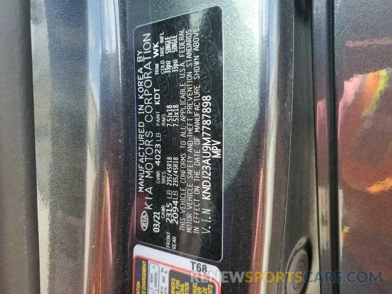 13 Photograph of a damaged car KNDJ23AU9M7787898 KIA SOUL 2021
