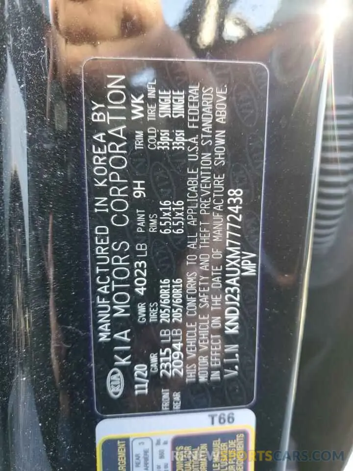 14 Photograph of a damaged car KNDJ23AUXM7772438 KIA SOUL 2021