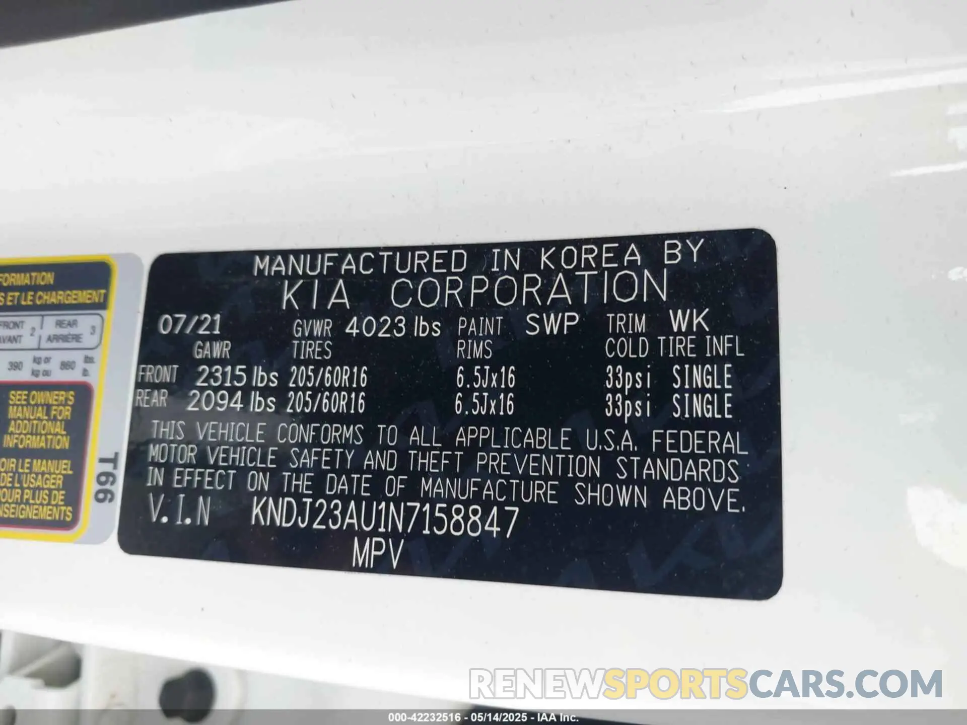 9 Photograph of a damaged car KNDJ23AU1N7158847 KIA SOUL 2022