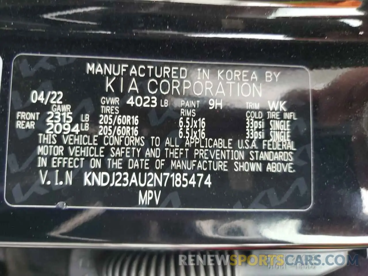 15 Photograph of a damaged car KNDJ23AU2N7185474 KIA SOUL 2022