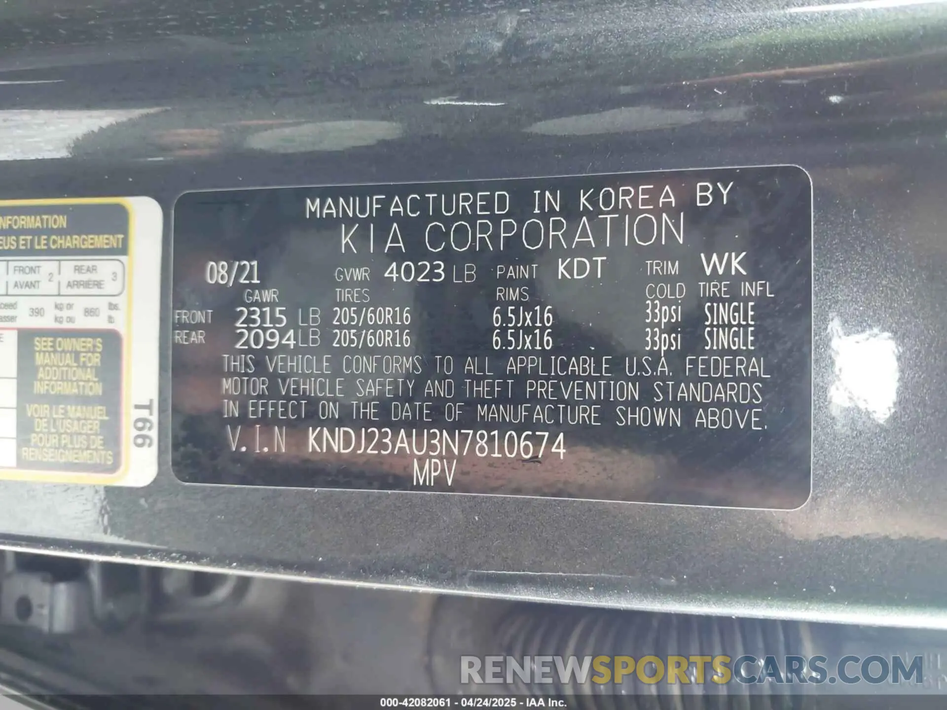 9 Фотография поврежденного автомобиля KNDJ23AU3N7810674 KIA SOUL 2022