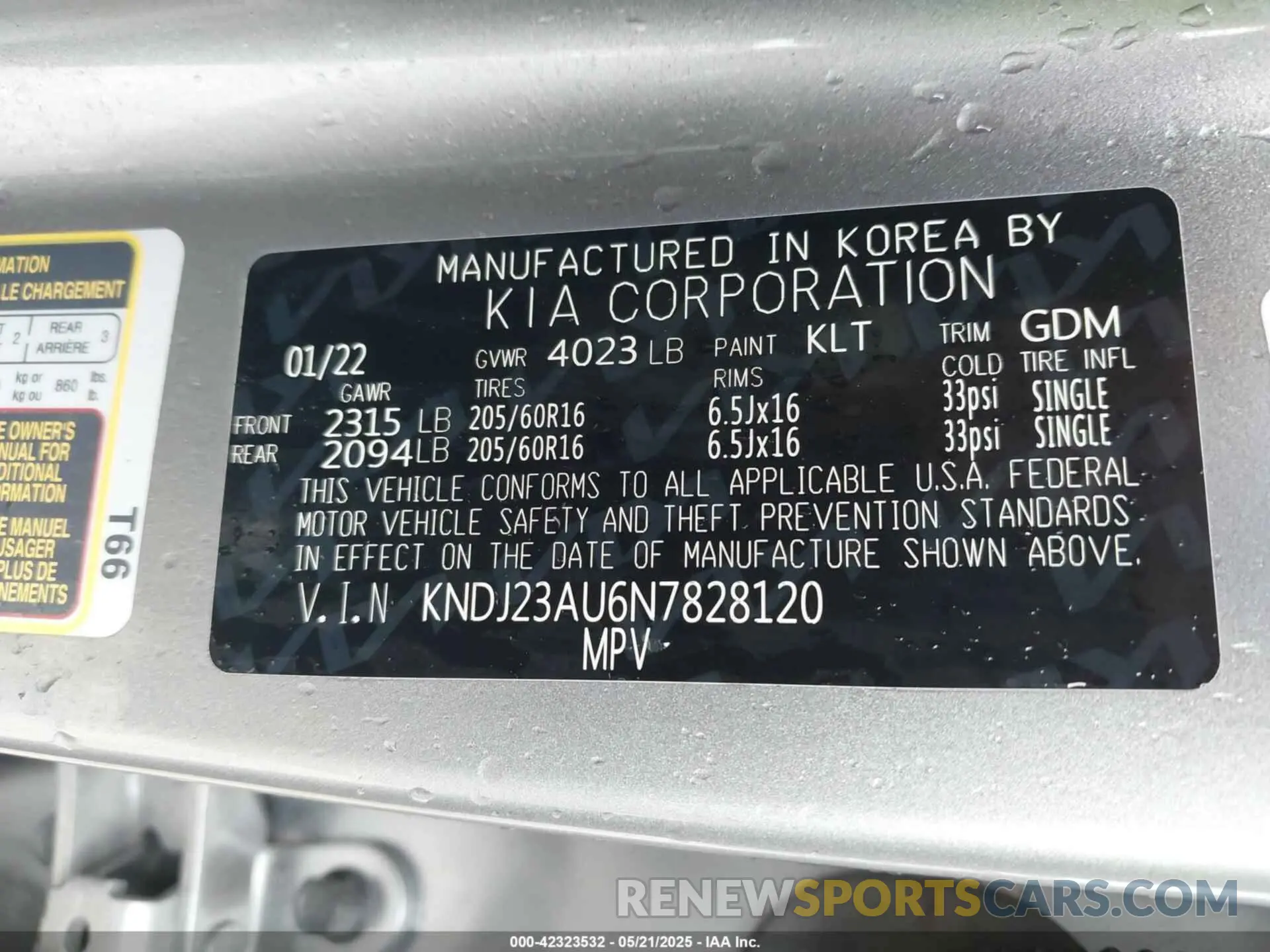9 Фотография поврежденного автомобиля KNDJ23AU6N7828120 KIA SOUL 2022
