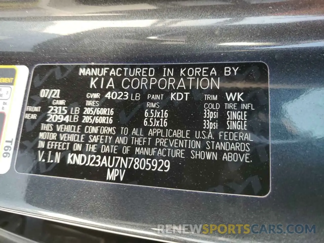 12 Photograph of a damaged car KNDJ23AU7N7805929 KIA SOUL 2022