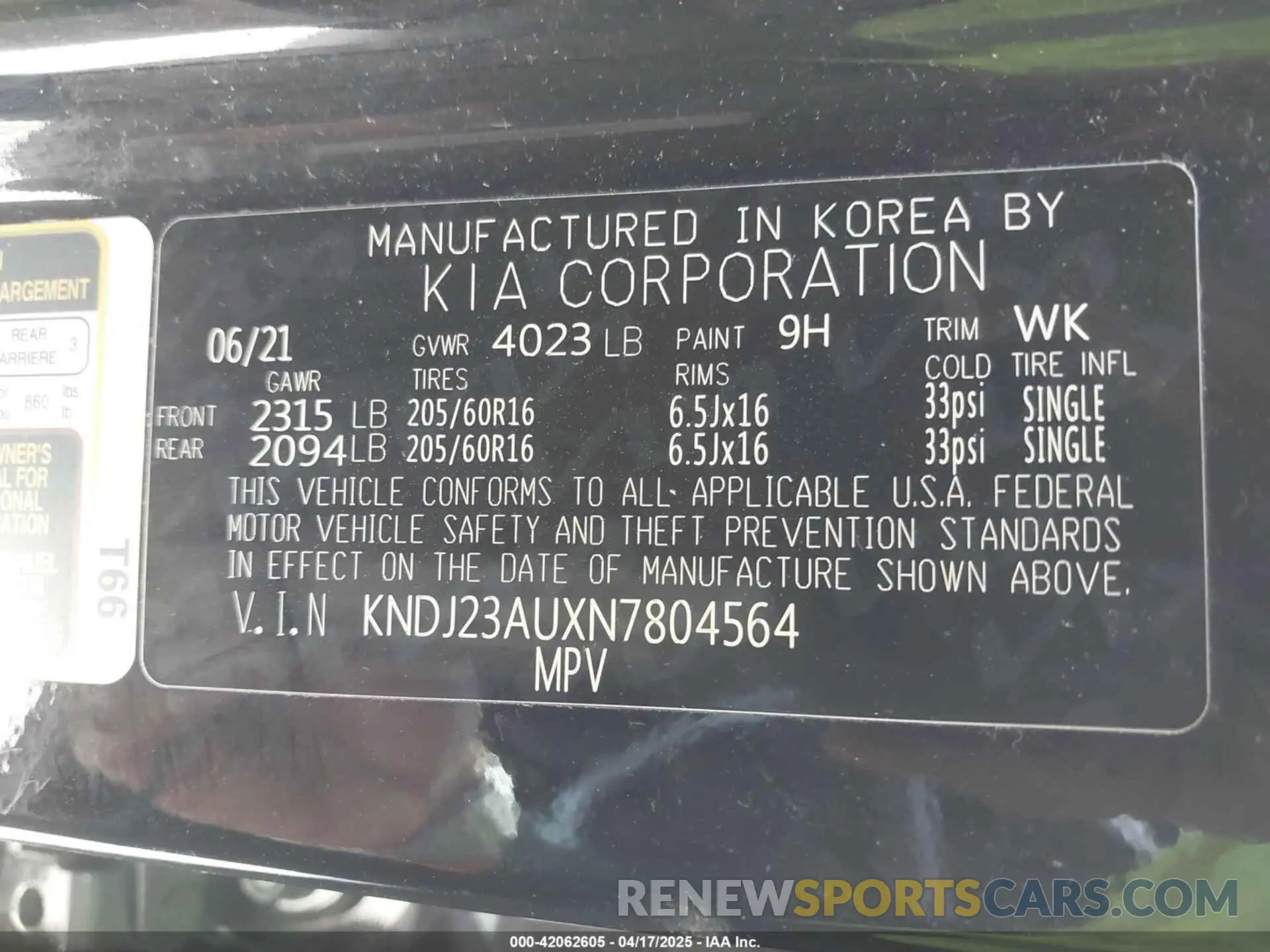 9 Фотография поврежденного автомобиля KNDJ23AUXN7804564 KIA SOUL 2022