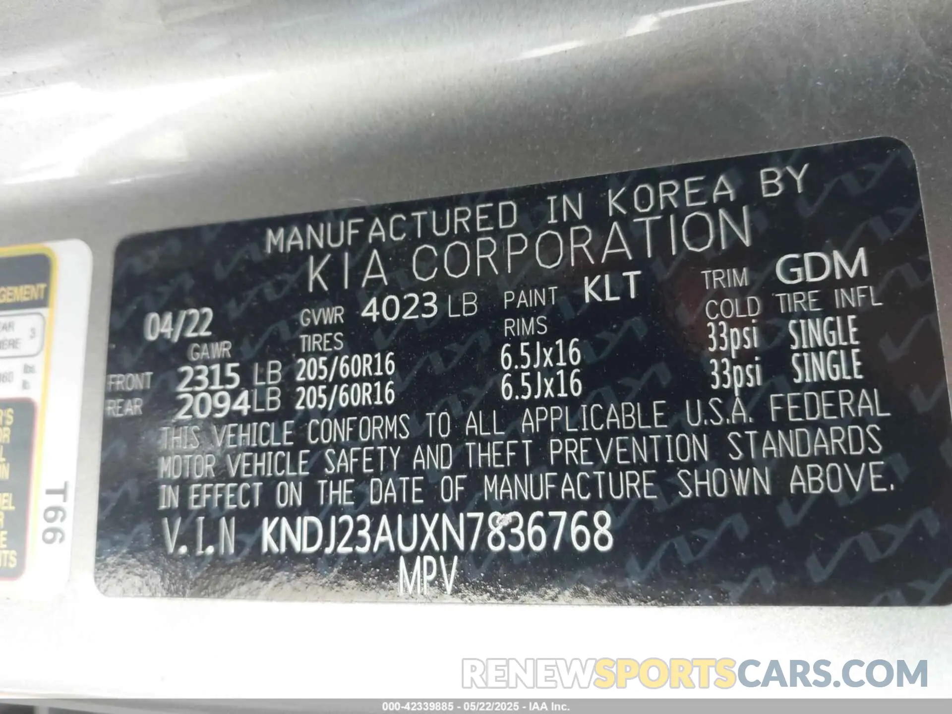 9 Photograph of a damaged car KNDJ23AUXN7836768 KIA SOUL 2022