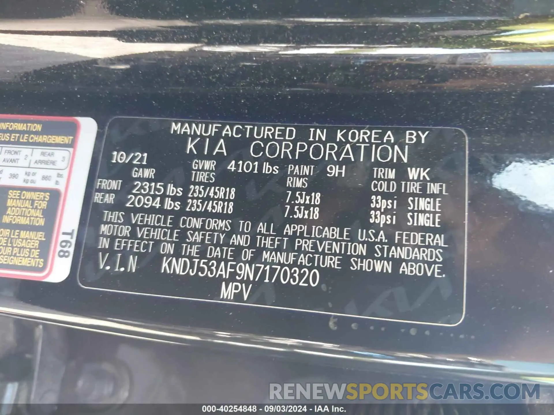 9 Фотография поврежденного автомобиля KNDJ53AF9N7170320 KIA SOUL 2022