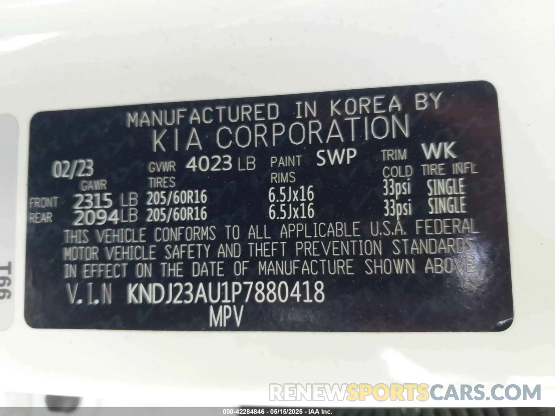 4 Фотография поврежденного автомобиля KNDJ23AU1P7880418 KIA SOUL 2023