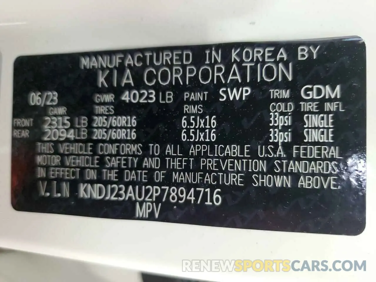 15 Photograph of a damaged car KNDJ23AU2P7894716 KIA SOUL 2023