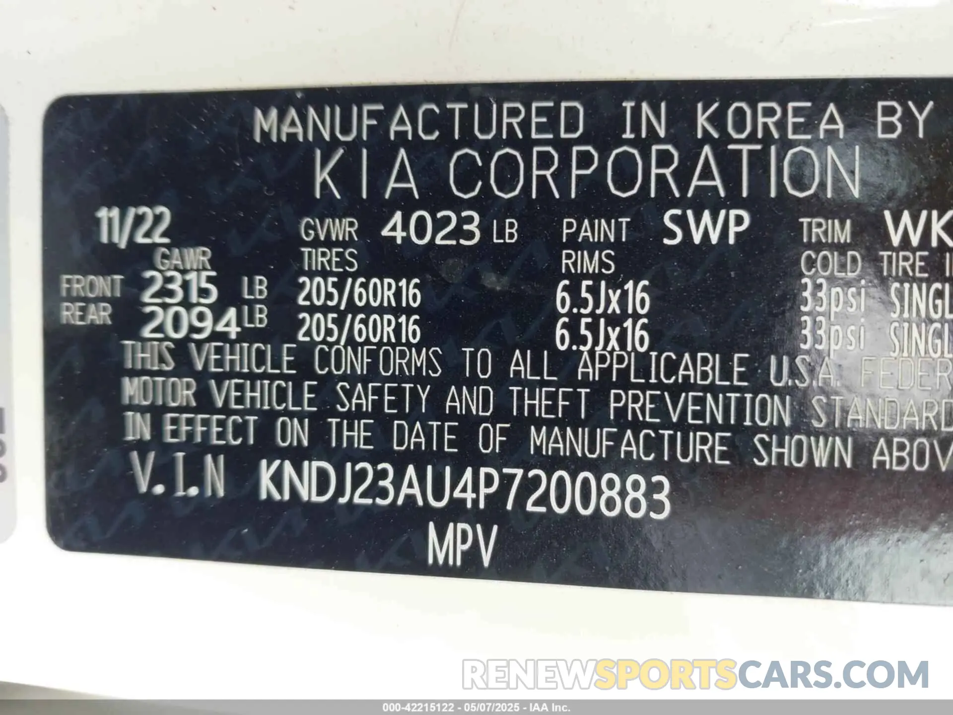 9 Фотография поврежденного автомобиля KNDJ23AU4P7200883 KIA SOUL 2023