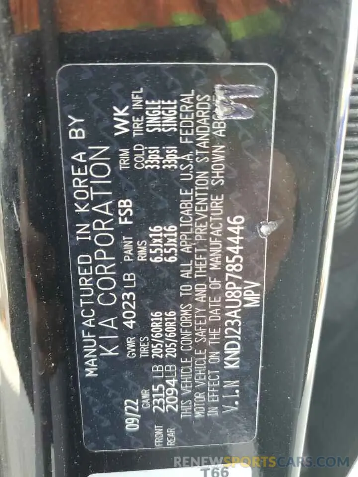 14 Photograph of a damaged car KNDJ23AU8P7854446 KIA SOUL 2023
