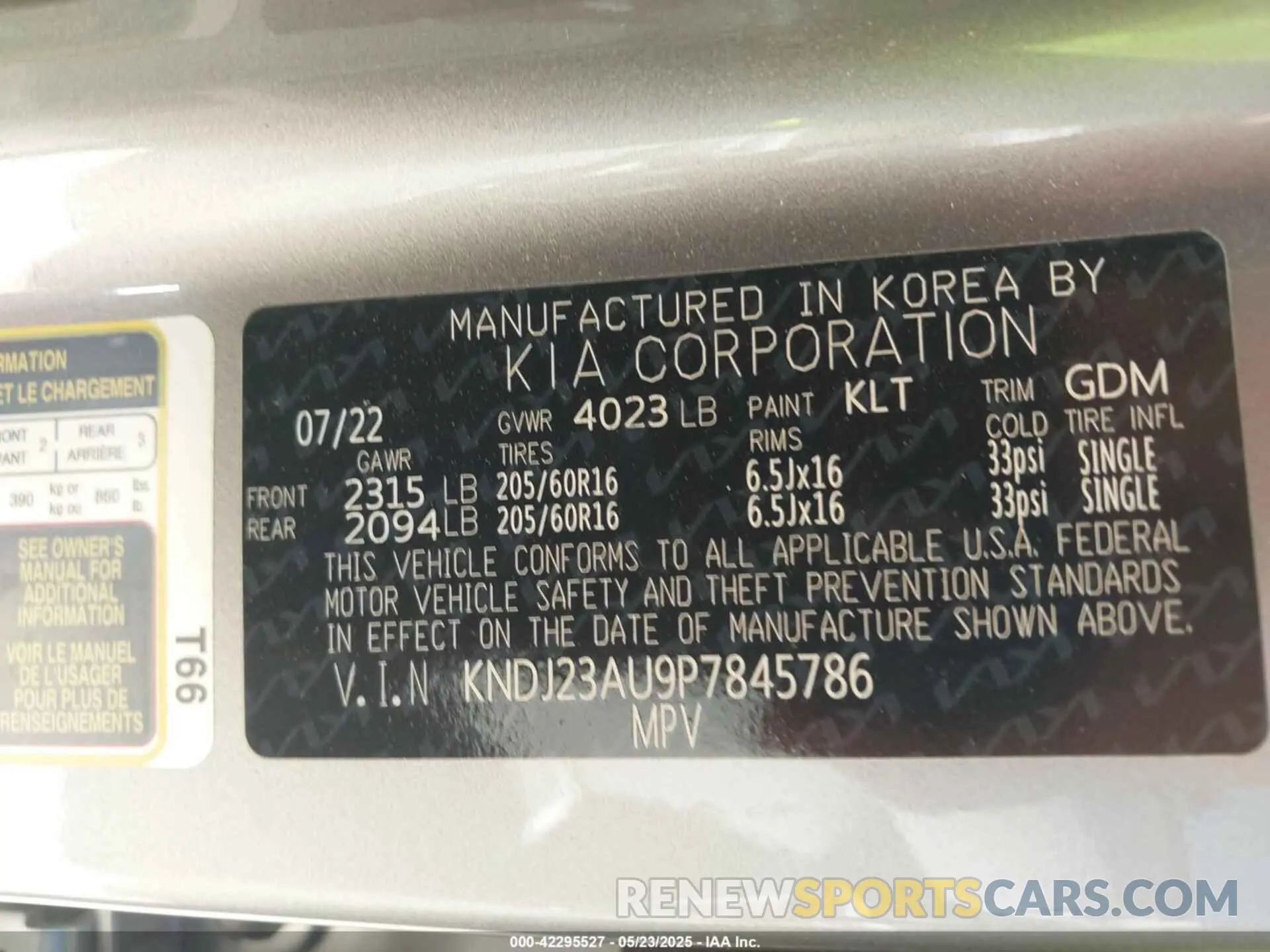 9 Фотография поврежденного автомобиля KNDJ23AU9P7845786 KIA SOUL 2023